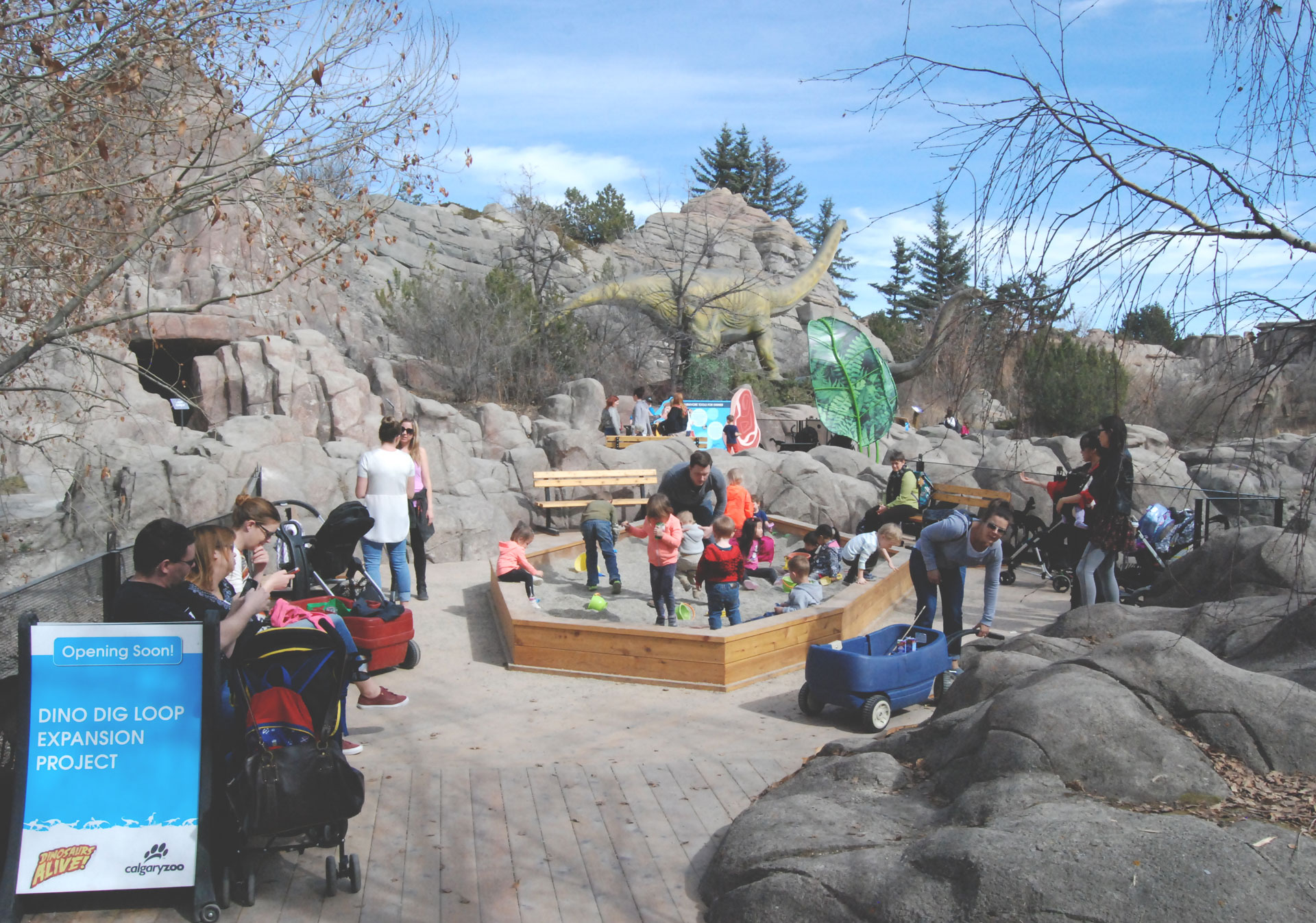 Stroller parking areas are available at the Calgary Zoo.