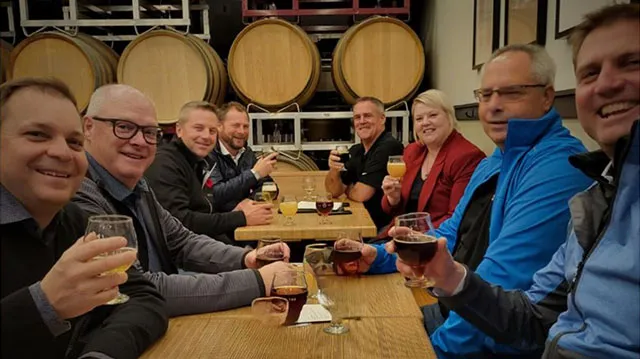 group of travellers on a craft beer tour with YYCTours