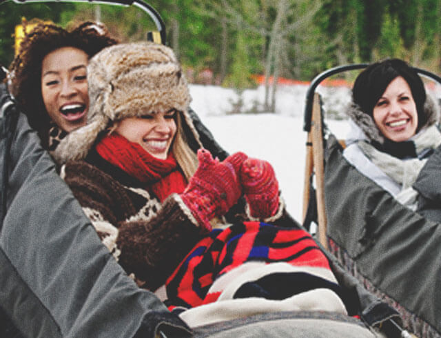 Sledding in Banff