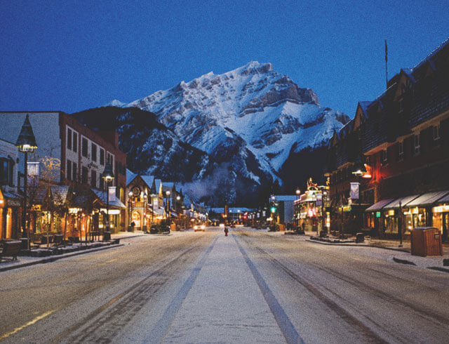 Banff Avenue at Night