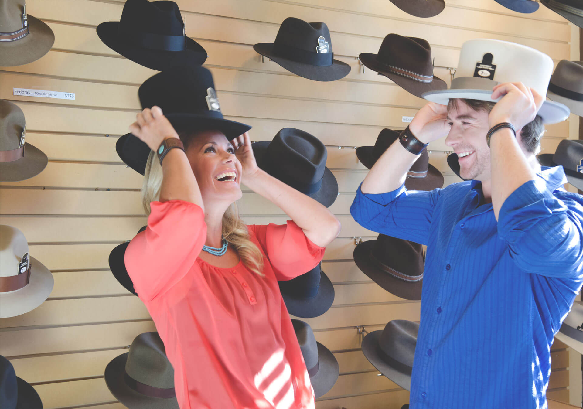 Getting cowboy hats at Smithbilt Hats Calgary