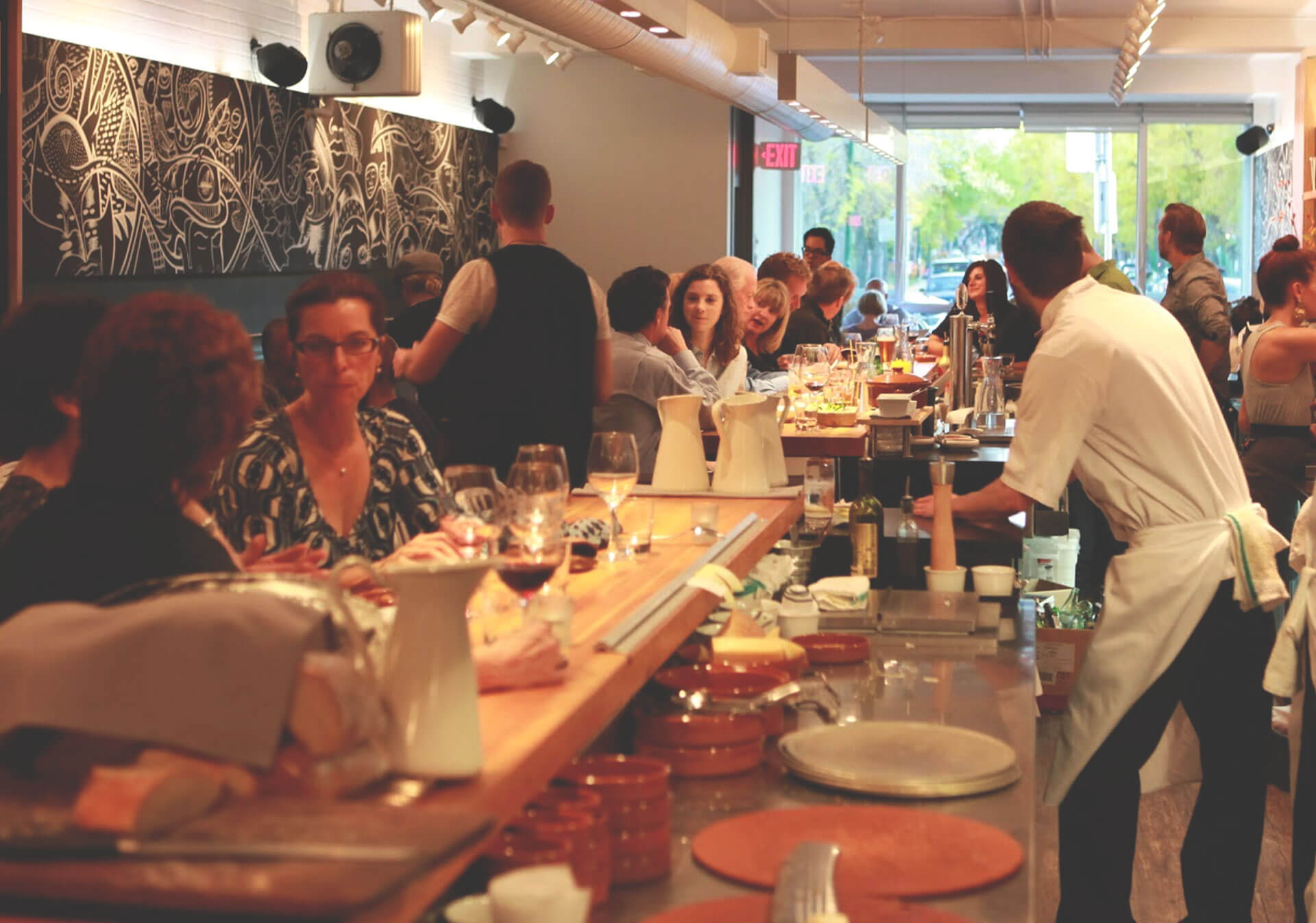 People having dinner in Calgary