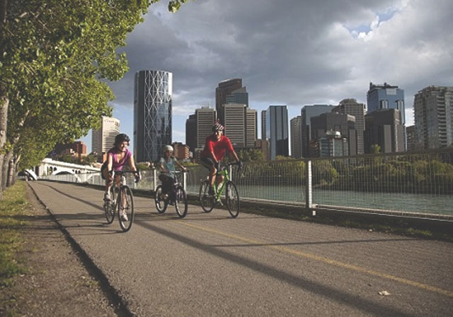 Biking near the Bow River
