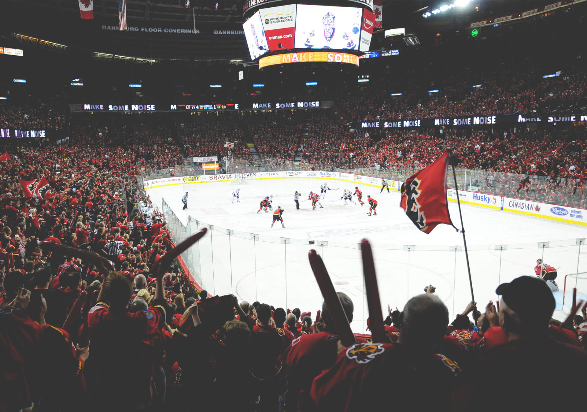 Feel the energy of the C of Red with the Calgary Flames at the Scotiabank Saddledome