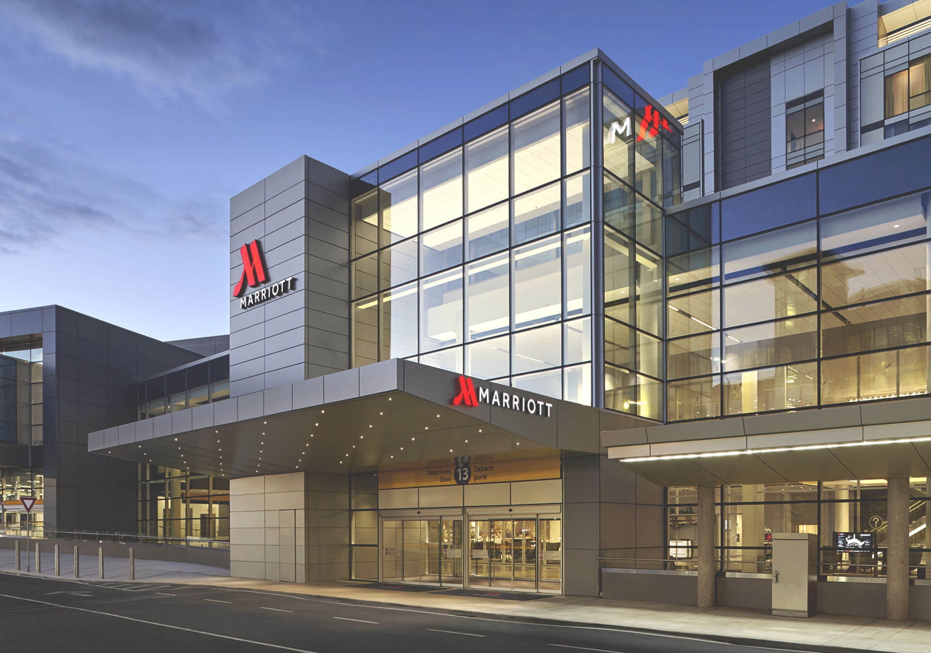 In-terminal accommodations Calgary Airport Marriott In-Terminal Hotel.