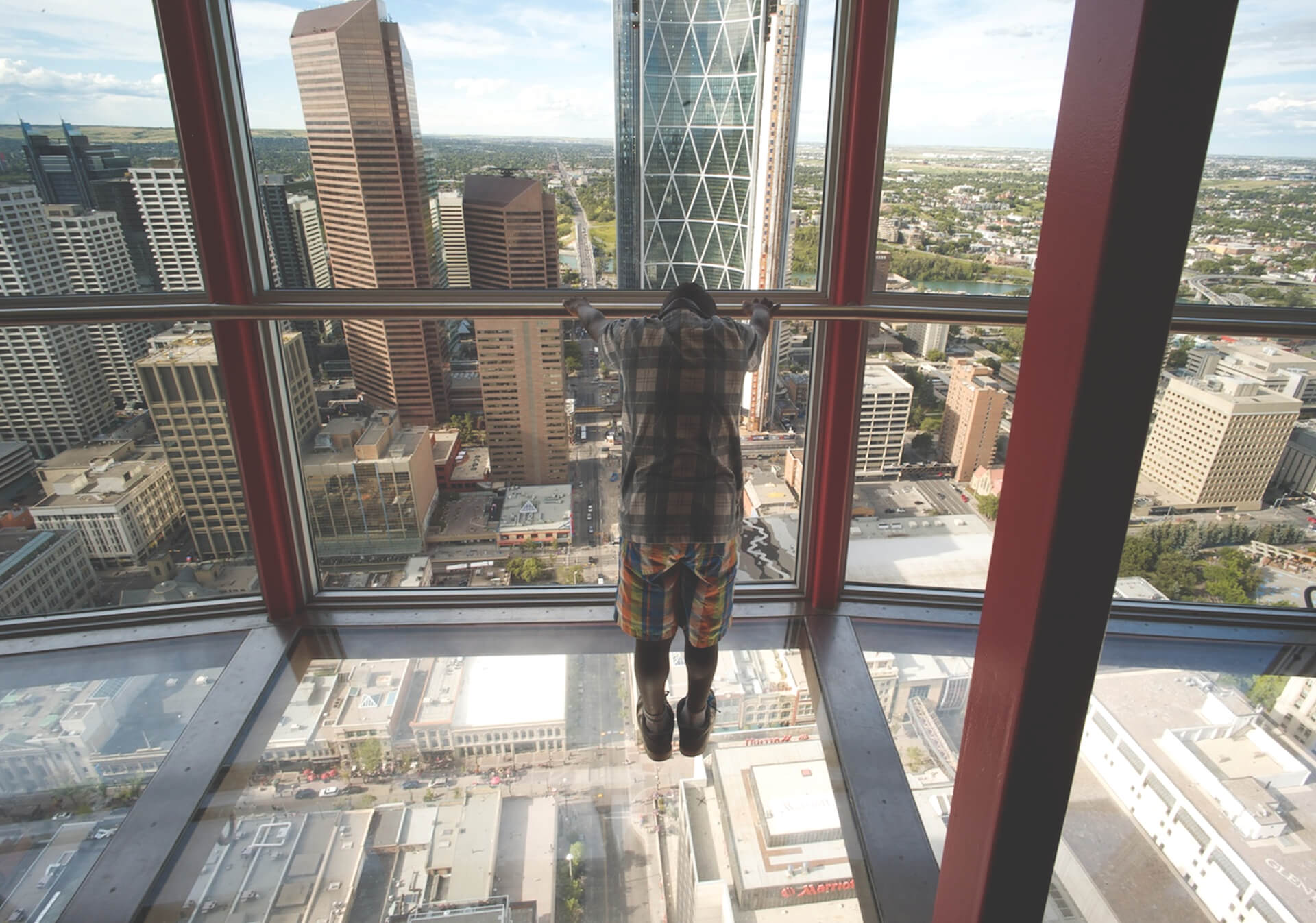 view of the city skyline from the Calgary Tower
