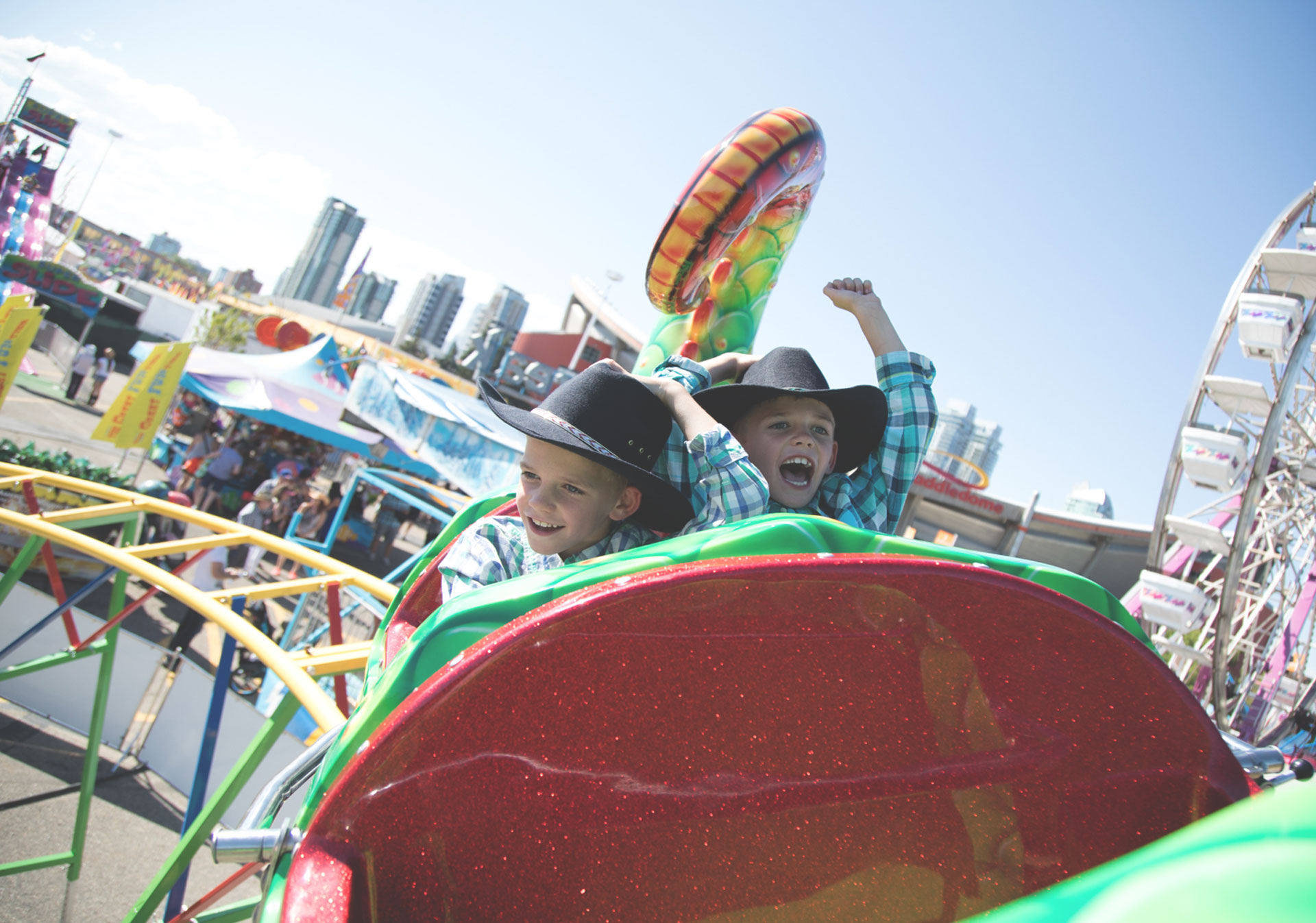 The Stampede Midway rides