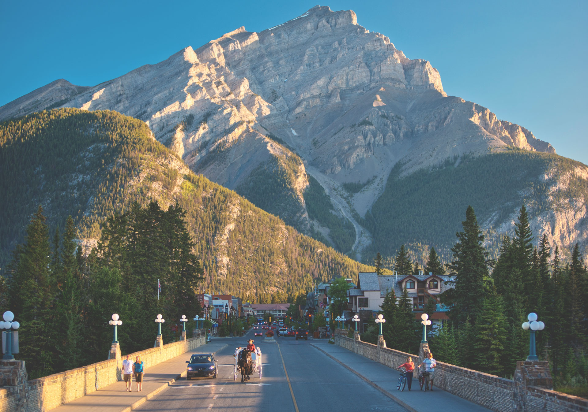 Town of Banff in the summer