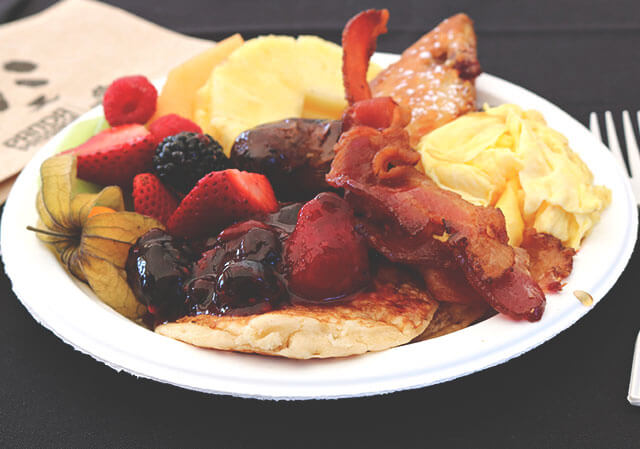 The breakfast buffet
