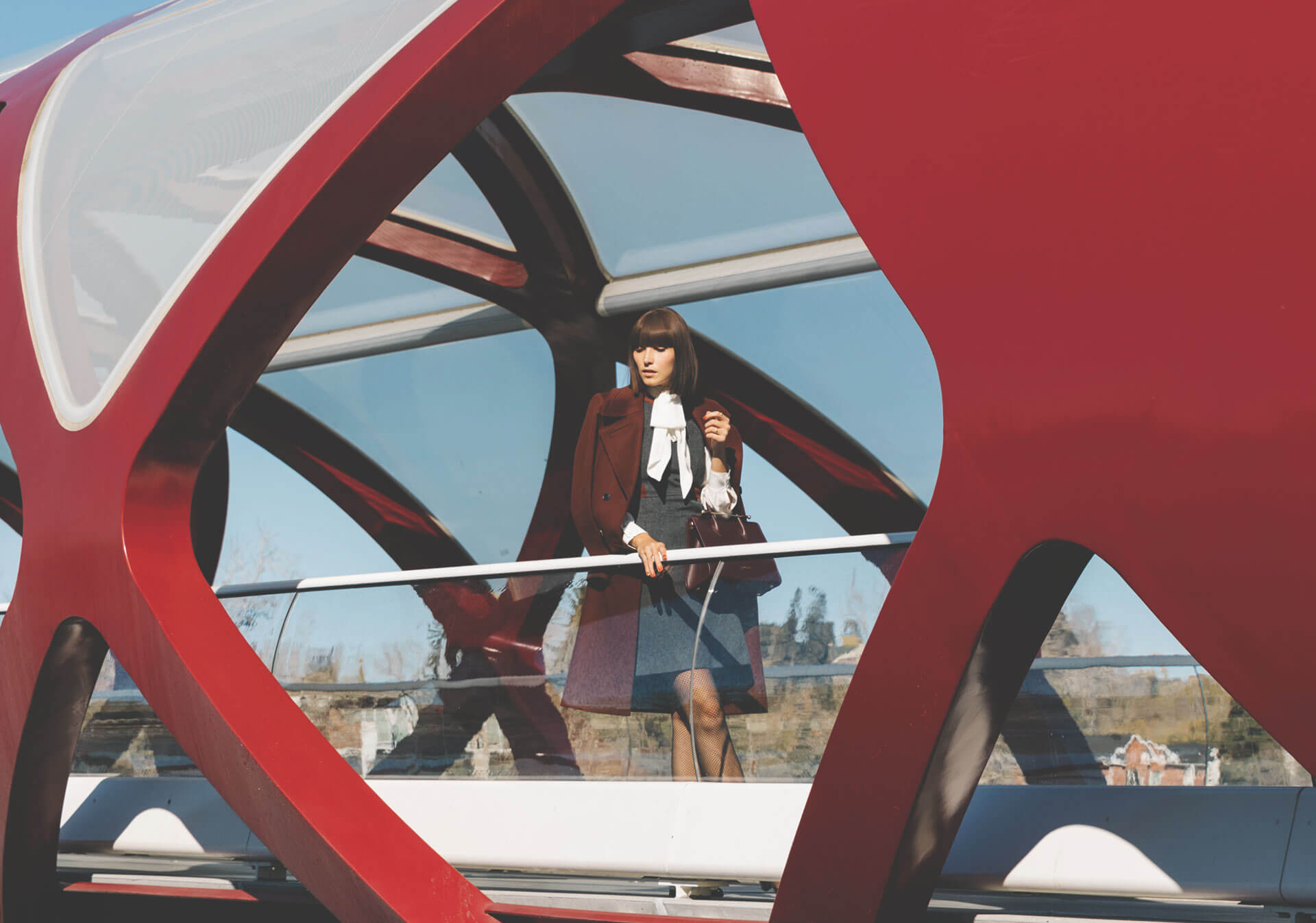 Ania B posing at the Peace Bridge