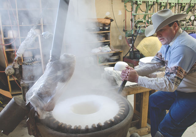 Making a Calgary White Hat at Smithbilt Hats (Photo credit: Smithbilt Hats)