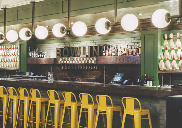 Happy hour and bowling at National on 10th.