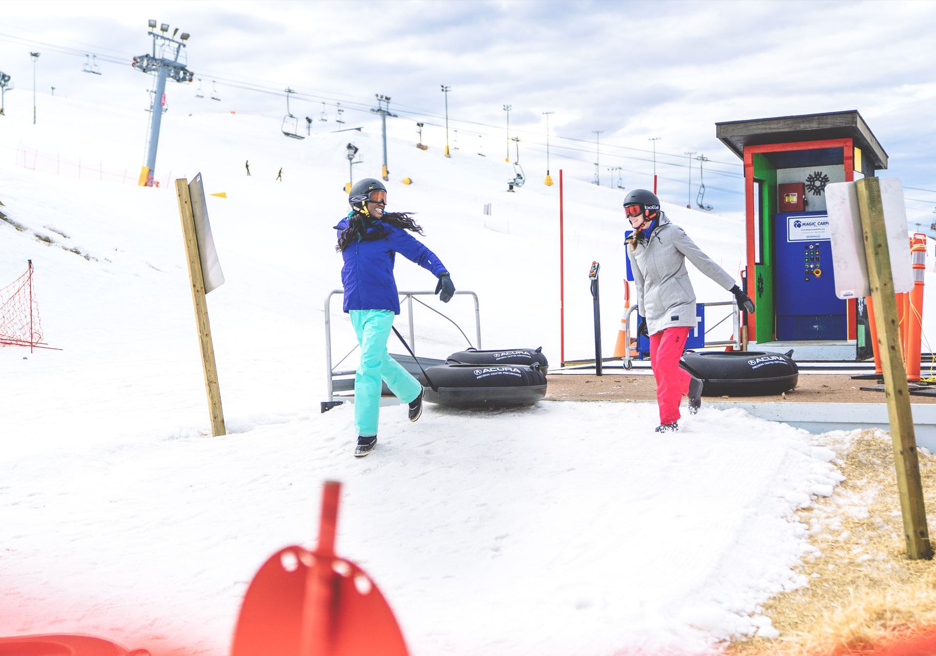 Take a ride down the Acura Tube Park at WinSport (Photo credit: Travel Alberta/Stevin Tuchiwsky).