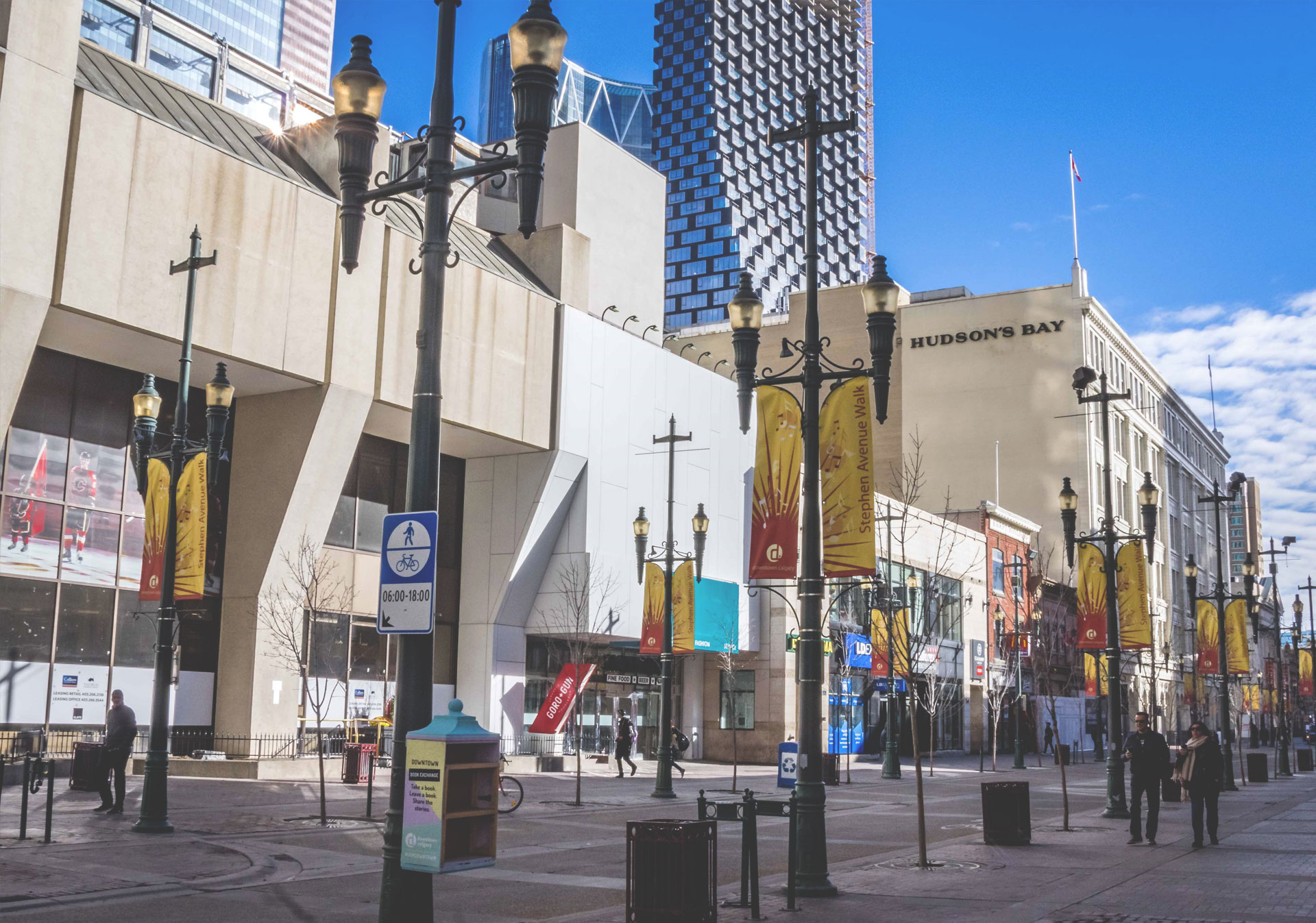 Roam through Stephen Avenue, a pedestrian-only street in the heart of Downtown