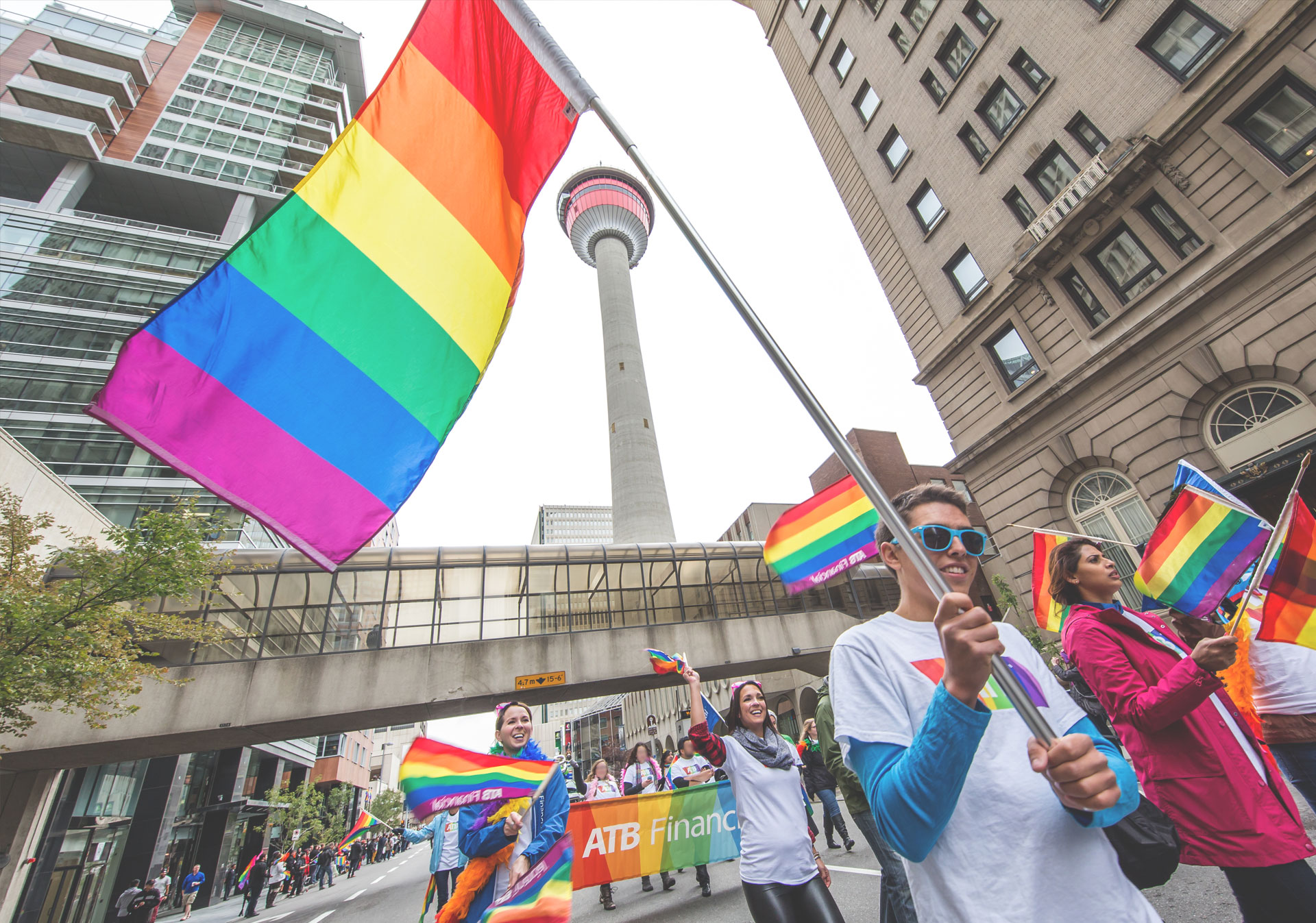 The Pride Parade at Calgary Pride.