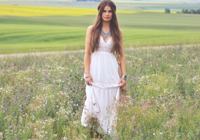 A simple maxi dress from Forever 21 is great way to get Stampede style on a budget.