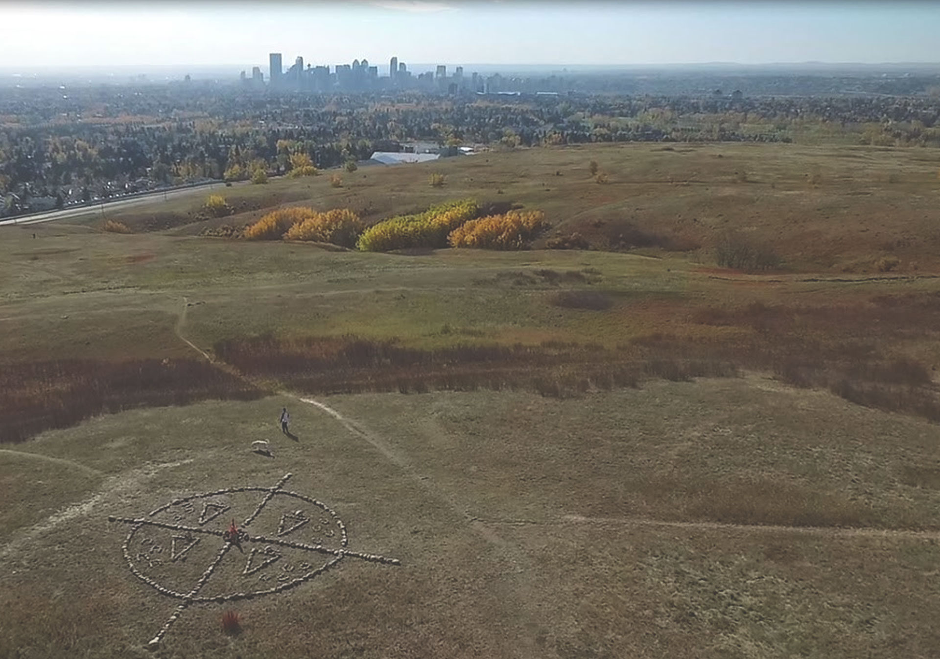 The medicine wheel at Nose Hill Park.