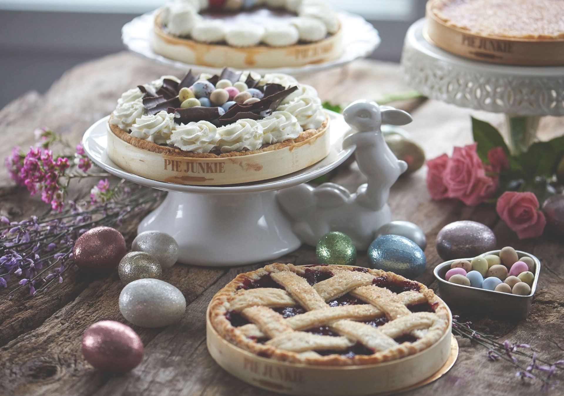 Pie Junkie bakes sweet and savoury pies with homemade fillings.