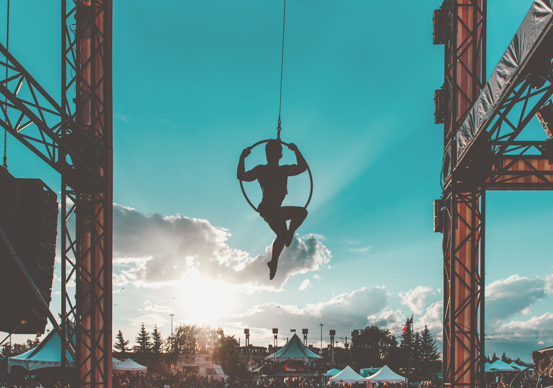Music under the big top at Circle Carnival.