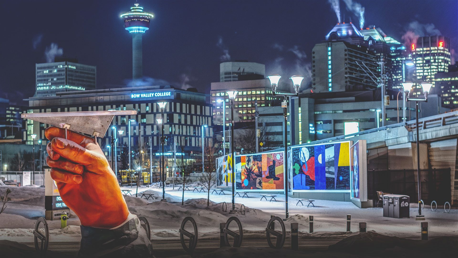Calgary East Village Evening Winter