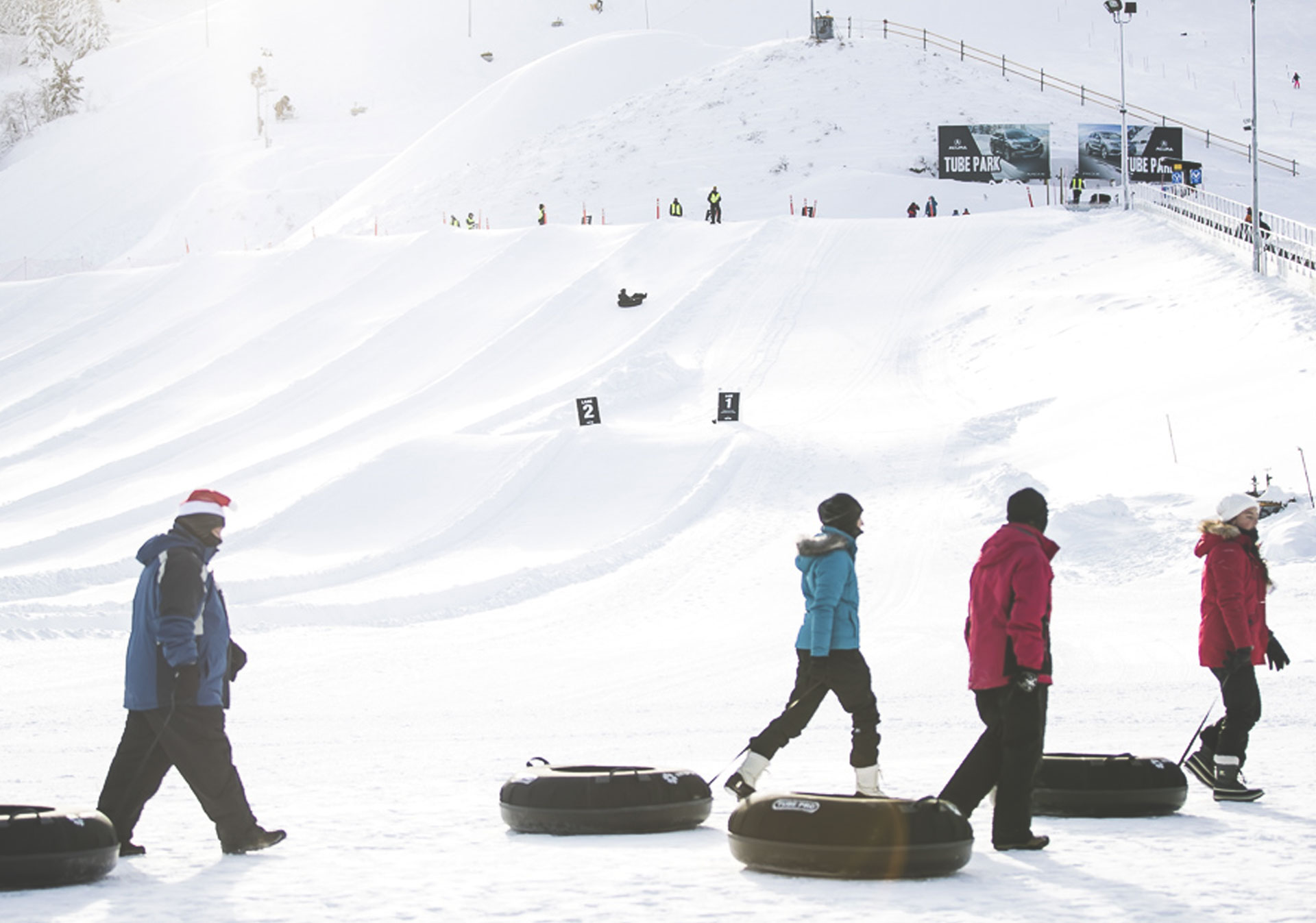 The largest tube park in Western Canada.