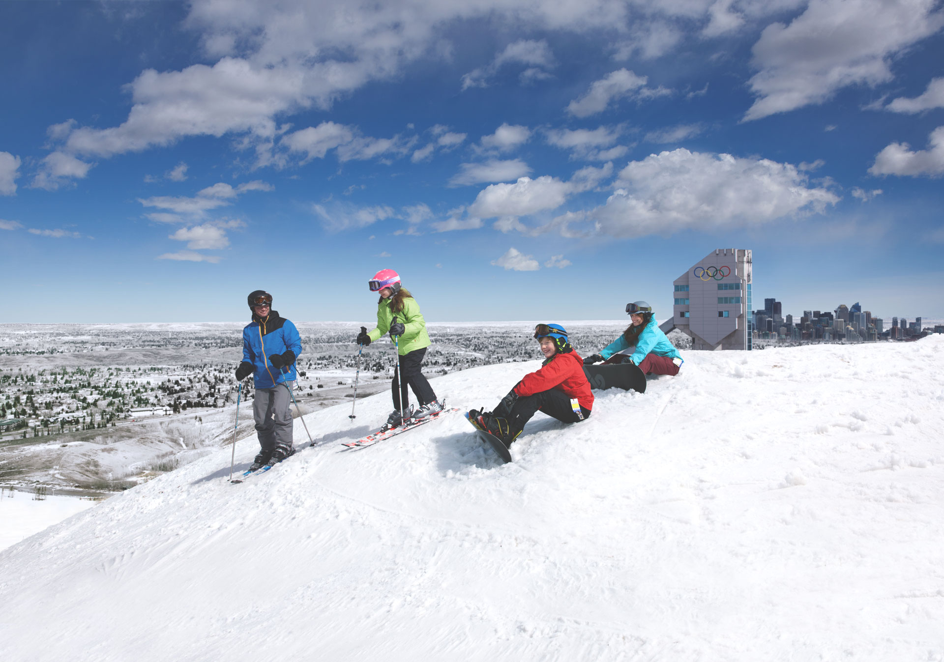 Take a trial run on the ski hill at WinSport.