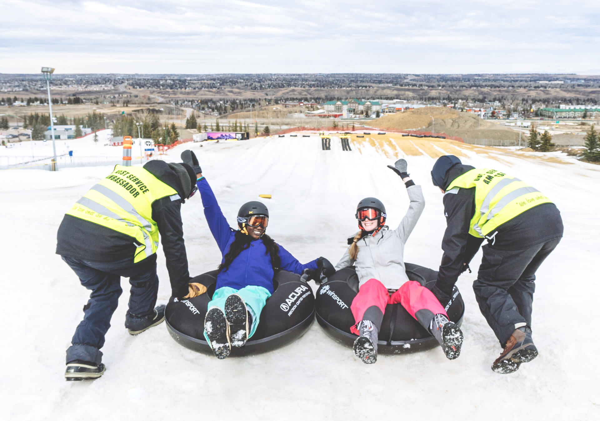 Tubing at the WinSport Tube Park