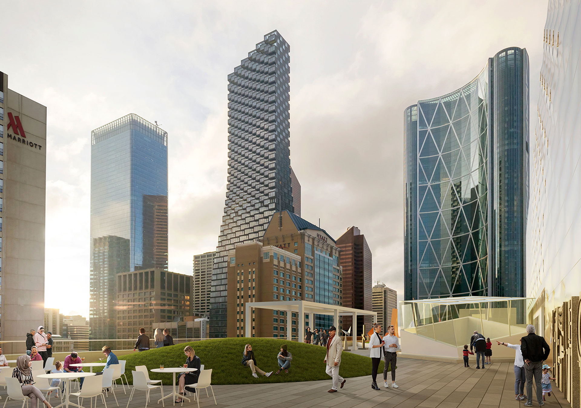 Rendering of the Glenbow Museum rooftop patio