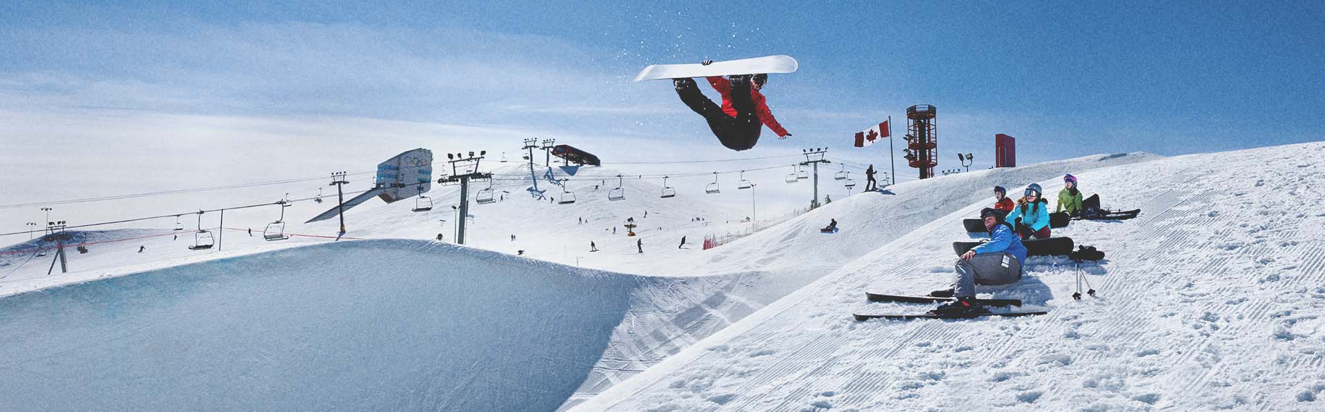 Skiers and Snowboarders at WinSport