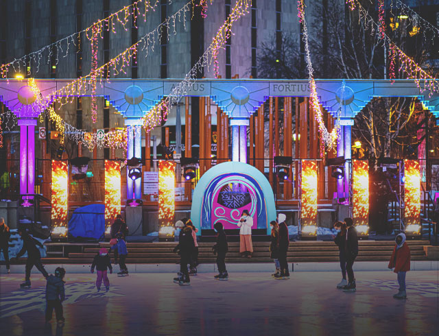 skating in Olympic Plaza during Chinook Blast