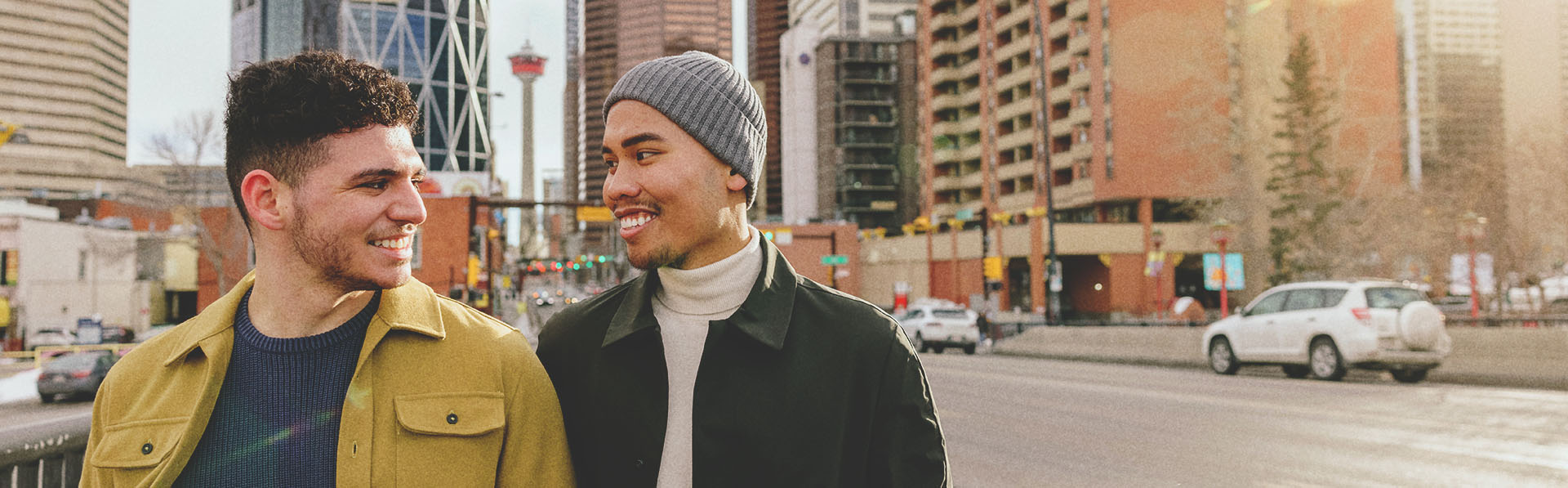 Couple exploring Calgary's Chinatown