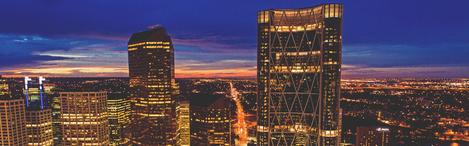 Downtown Calgary Skyline at night