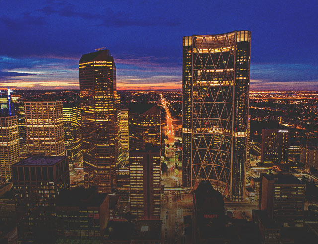 Downtown Calgary Skyline at night