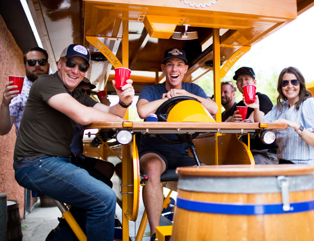 Group on a pedal Pub beer tour