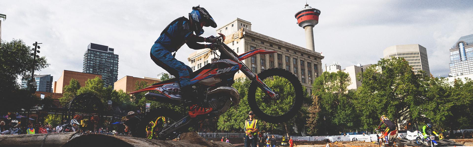 Red Bull Outliers motocross in downtown Calgary's Olympic plaza