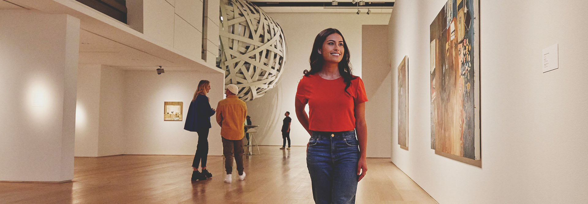 People exploring Esker Foundation, a free gallery in Calgary's Inglewood