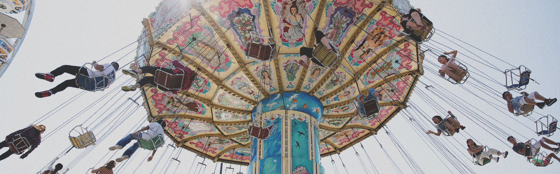 elevated swing ride at the Calgary Stampede midway