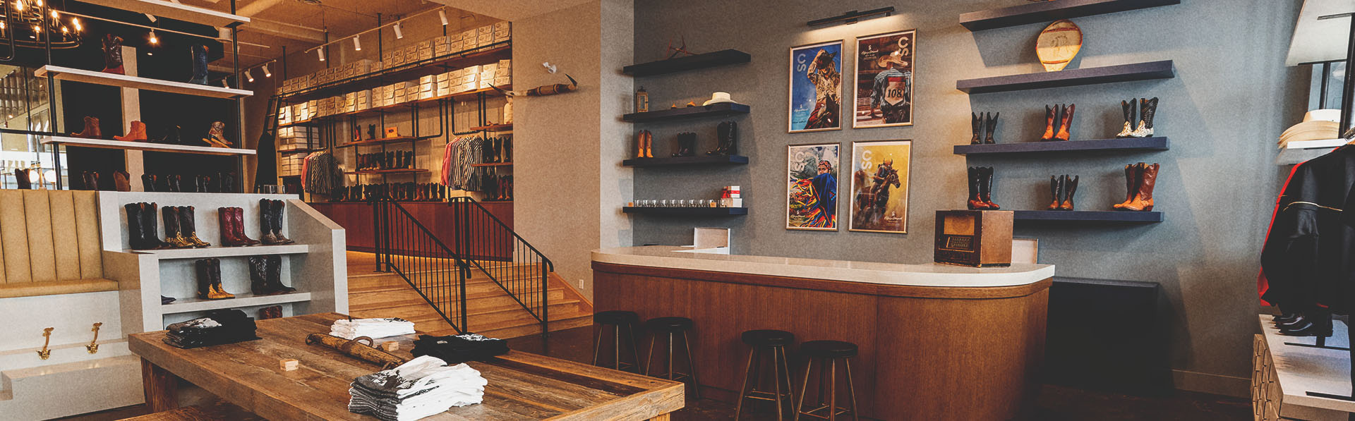 interior of Alberta Boot Company Outfitters Retail shop