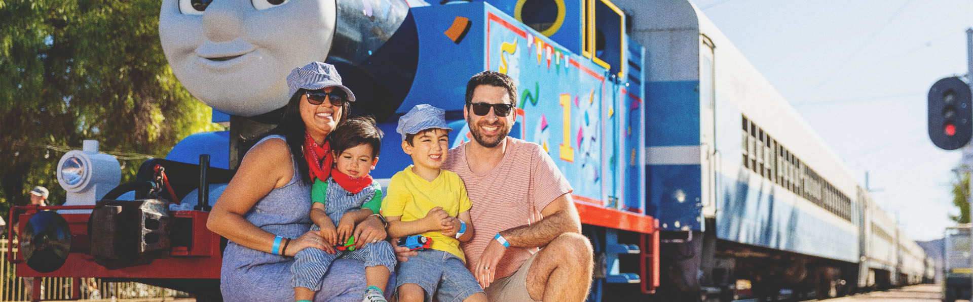 a family having fun at Day Out with Thomas