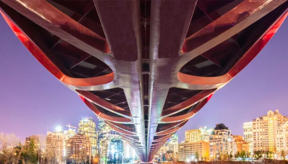 Calgary Peace bridge evening
