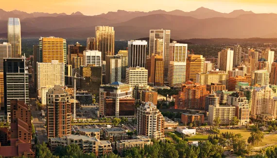 Calgary Skyline during Folk Fest