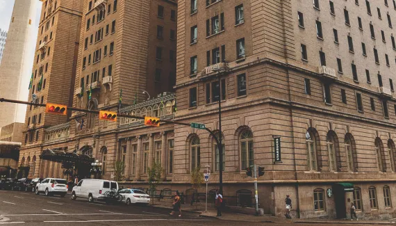 exterior shot of The Fairmont Palliser hotel in downtown Calgary