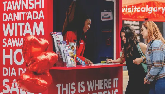 Visitor Information pop-up in downtown Calgary