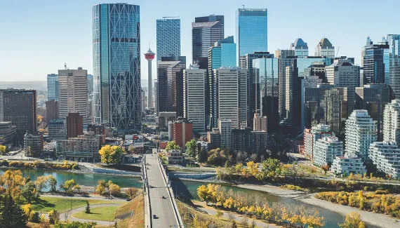 downtown Calgary during Summer
