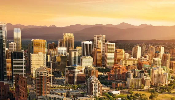 Calgary Skyline over folk fest