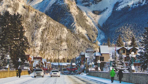 Downtown Banff in Winter