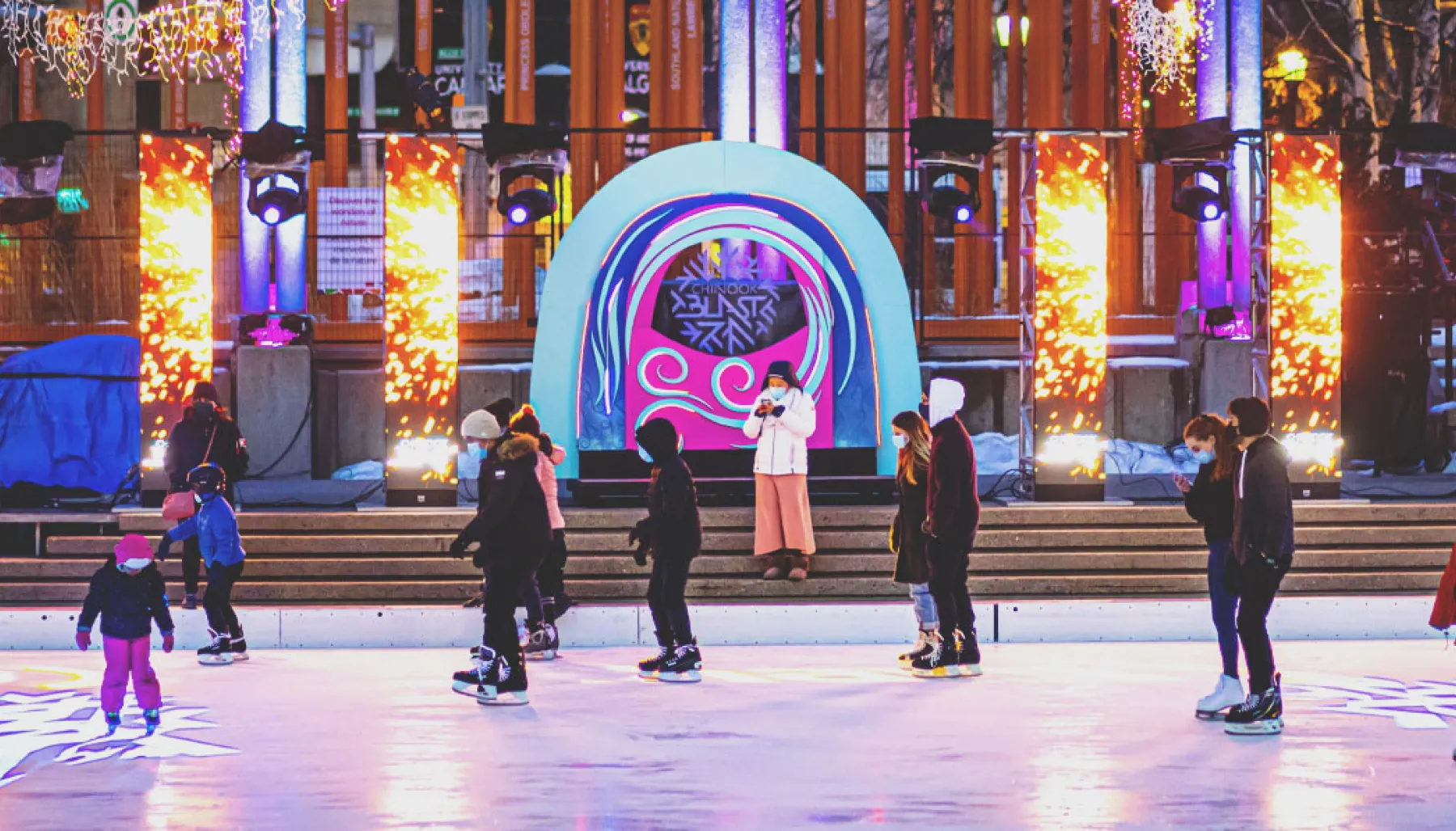 skating in Olympic Plaza during Chinook Blast