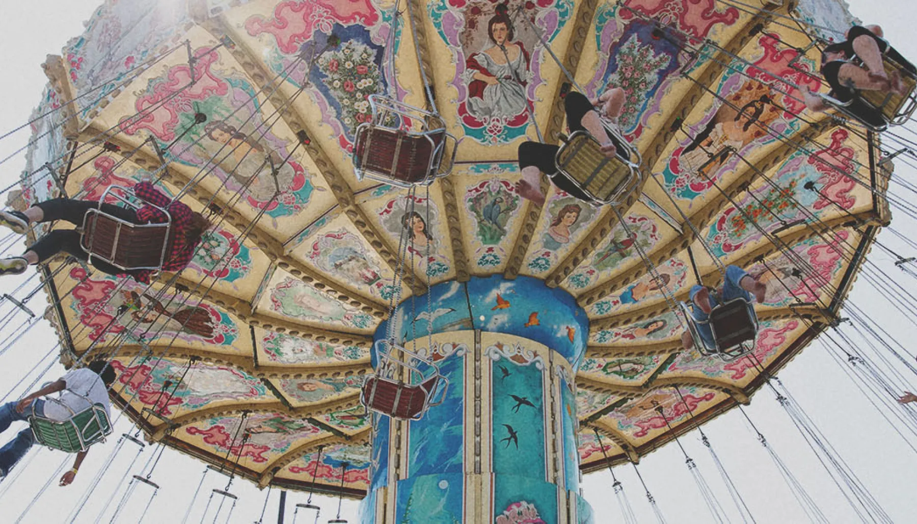 elevated swing ride at the Calgary Stampede midway