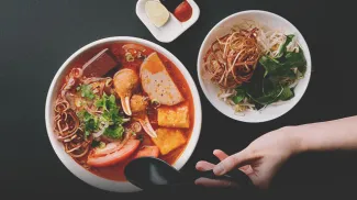 Bowl of pho soup from Calgary's Mot To