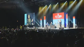 crowd during a celebrity panel at Calgary Expo